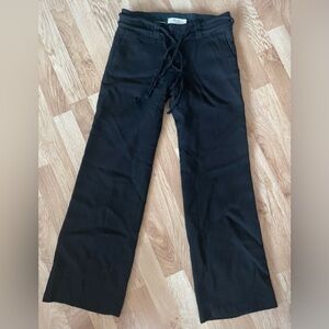 OLD NAVY AUTHENTIC EST 1994 WOMENS BLACK BELTED LINED PANTS SZ 4  WIDE-LEG